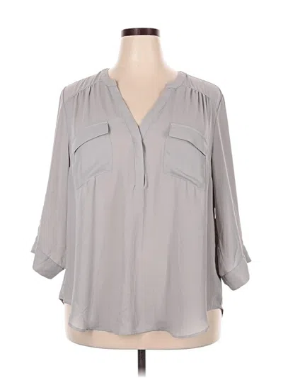 Pre-owned Torrid 3/4 Sleeve Blouse In Gray