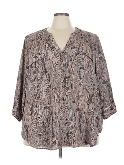 Pre-owned Torrid 3/4 Sleeve Blouse In Gray