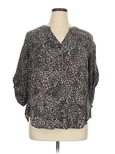 Pre-owned Torrid 3/4 Sleeve Blouse In Gray