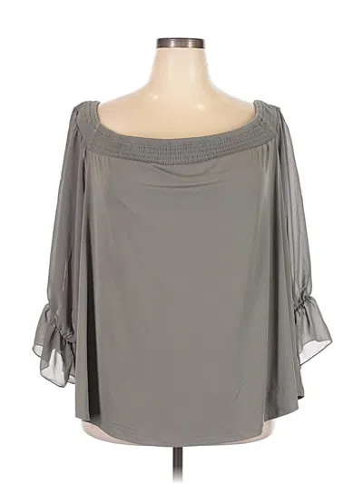 Pre-owned Torrid 3/4 Sleeve Blouse In Gray