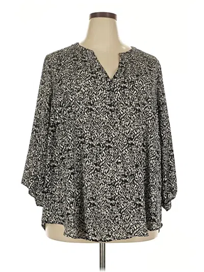 Pre-owned Torrid 3/4 Sleeve Blouse In Gray