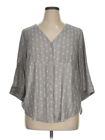 Pre-owned Torrid 3/4 Sleeve Blouse In Gray
