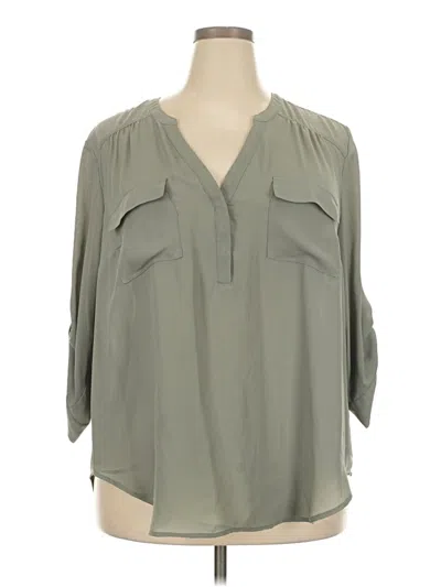 Pre-owned Torrid 3/4 Sleeve Blouse In Gray