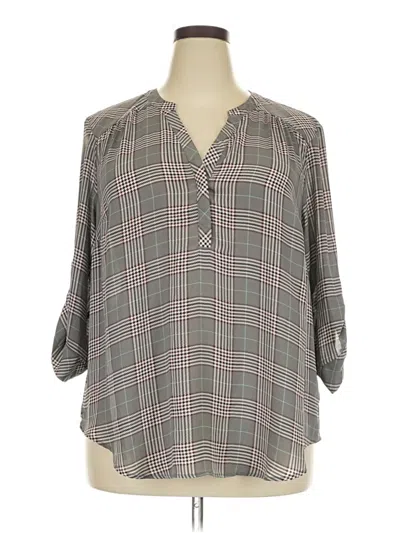 Pre-owned Torrid 3/4 Sleeve Blouse In Gray