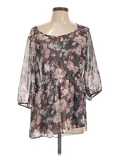 Pre-owned Torrid 3/4 Sleeve Blouse In Gray
