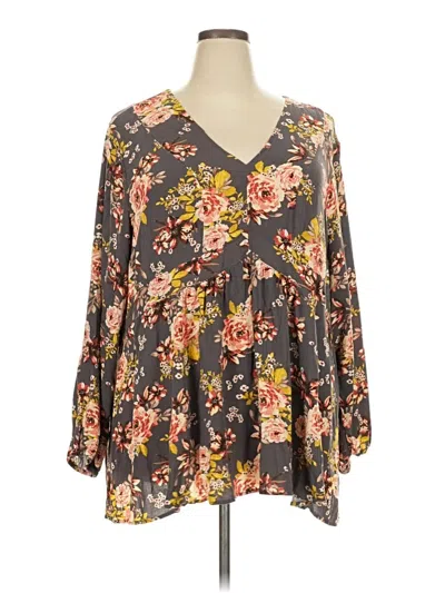 Pre-owned Torrid 3/4 Sleeve Blouse In Gray