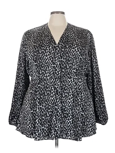 Pre-owned Torrid 3/4 Sleeve Blouse In Gray