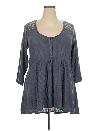 Pre-owned Torrid 3/4 Sleeve Blouse In Gray