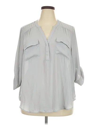 Pre-owned Torrid 3/4 Sleeve Blouse In Gray