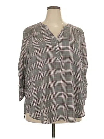 Pre-owned Torrid 3/4 Sleeve Blouse In Gray