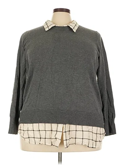 Pre-owned Torrid 3/4 Sleeve Blouse In Gray
