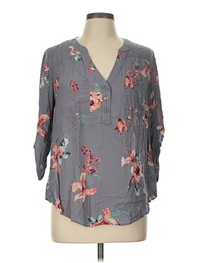 Pre-owned Torrid 3/4 Sleeve Blouse In Gray