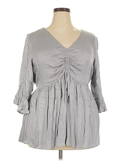 Torrid 3/4 Sleeve Blouse In Gray