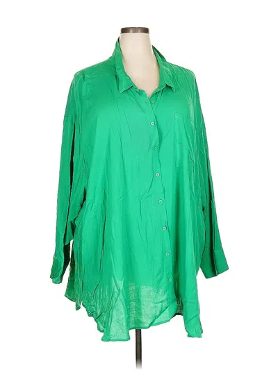Pre-owned Torrid 3/4 Sleeve Blouse In Green