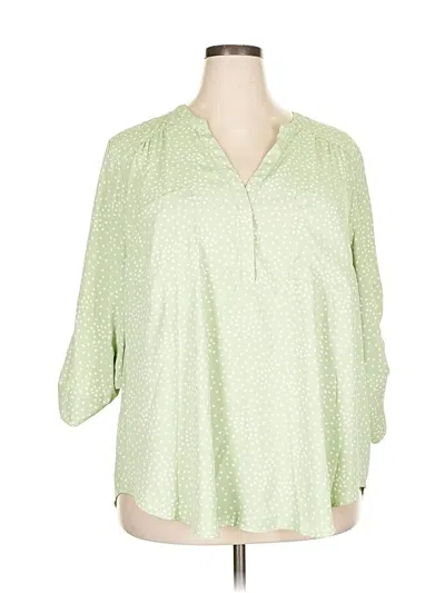 Pre-owned Torrid 3/4 Sleeve Blouse In Green