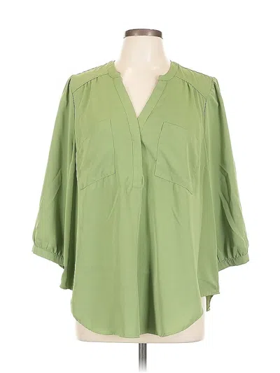 Pre-owned Torrid 3/4 Sleeve Blouse In Green