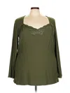 Torrid 3/4 Sleeve Blouse In Green
