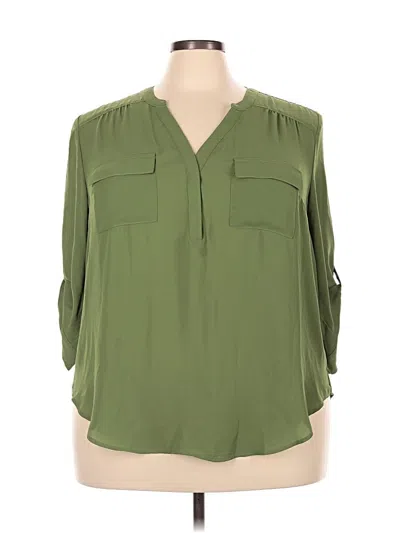Pre-owned Torrid 3/4 Sleeve Blouse In Green