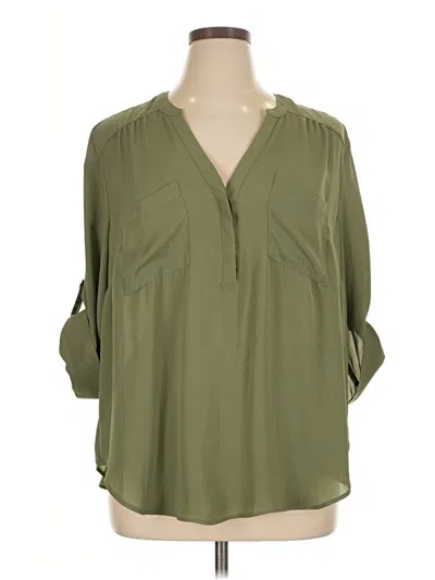 Pre-owned Torrid 3/4 Sleeve Blouse In Green