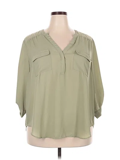 Pre-owned Torrid 3/4 Sleeve Blouse In Green