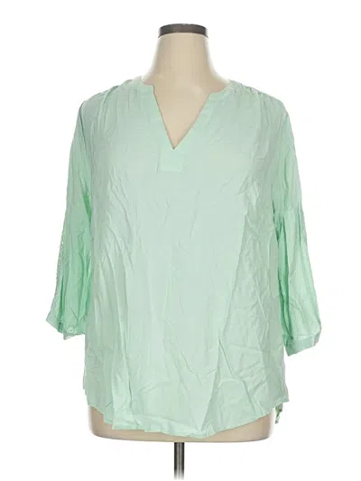 Pre-owned Torrid 3/4 Sleeve Blouse In Green