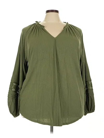 Pre-owned Torrid 3/4 Sleeve Blouse In Green