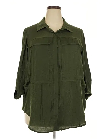 Pre-owned Torrid 3/4 Sleeve Blouse In Green