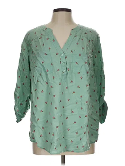 Pre-owned Torrid 3/4 Sleeve Blouse In Green
