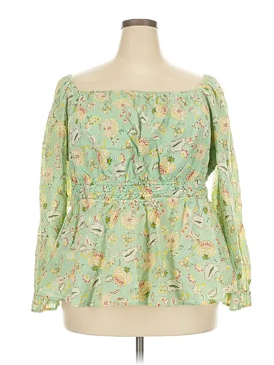 Pre-owned Torrid 3/4 Sleeve Blouse In Green