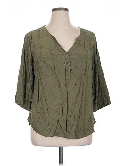 Pre-owned Torrid 3/4 Sleeve Blouse In Green