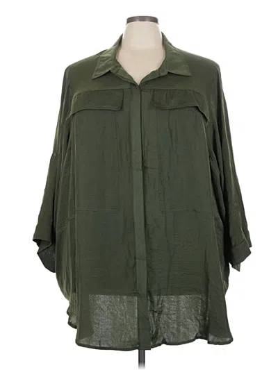 Pre-owned Torrid 3/4 Sleeve Blouse In Green