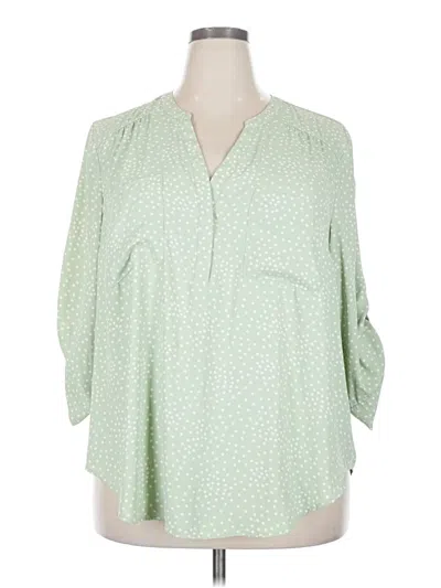 Pre-owned Torrid 3/4 Sleeve Blouse In Green