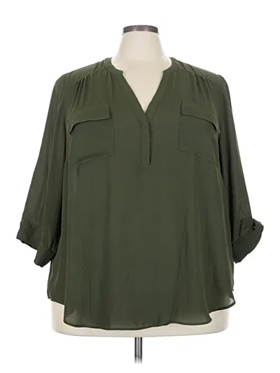 Pre-owned Torrid 3/4 Sleeve Blouse In Green