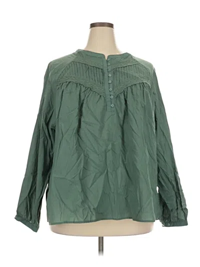 Pre-owned Torrid 3/4 Sleeve Blouse In Green