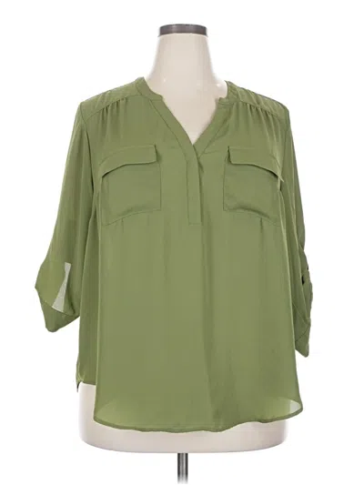 Pre-owned Torrid 3/4 Sleeve Blouse In Green
