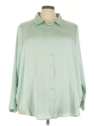 Pre-owned Torrid 3/4 Sleeve Blouse In Green