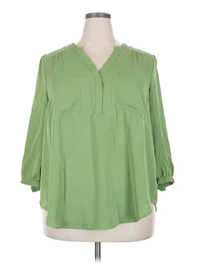Pre-owned Torrid 3/4 Sleeve Blouse In Green