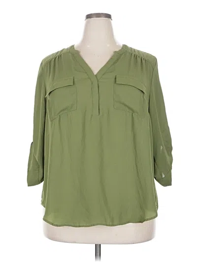 Pre-owned Torrid 3/4 Sleeve Blouse In Green