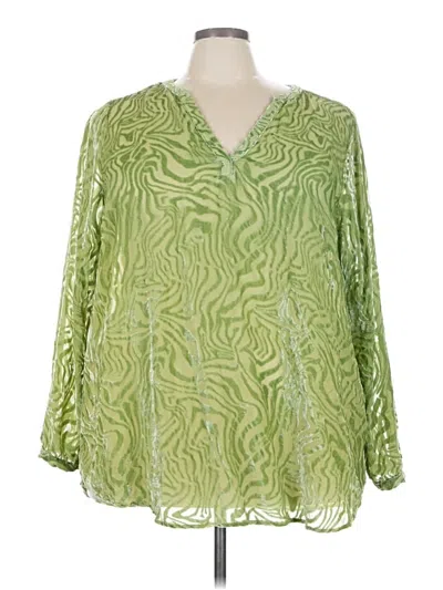 Pre-owned Torrid 3/4 Sleeve Blouse In Green