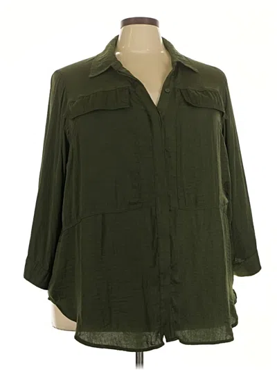 Pre-owned Torrid 3/4 Sleeve Blouse In Green