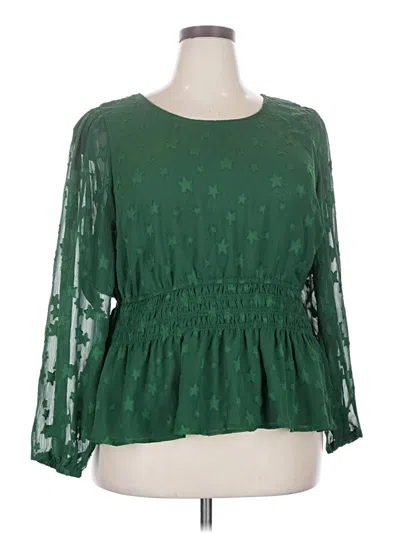 Pre-owned Torrid 3/4 Sleeve Blouse In Green