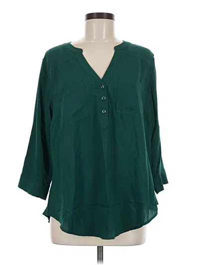 Pre-owned Torrid 3/4 Sleeve Blouse In Green