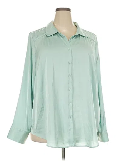 Pre-owned Torrid 3/4 Sleeve Blouse In Green