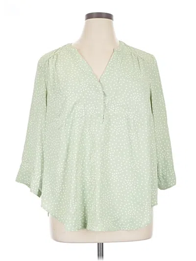 Pre-owned Torrid 3/4 Sleeve Blouse In Green