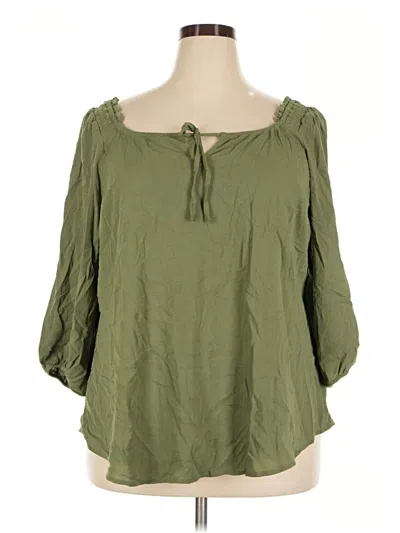 Torrid 3/4 Sleeve Blouse In Green