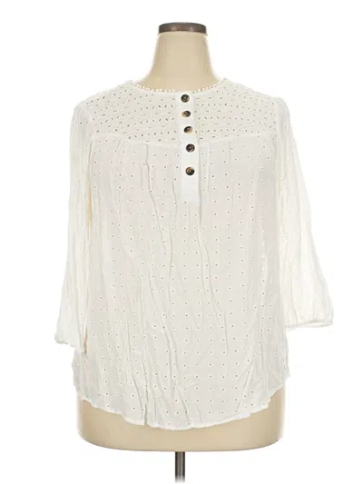 Pre-owned Torrid 3/4 Sleeve Blouse In Ivory