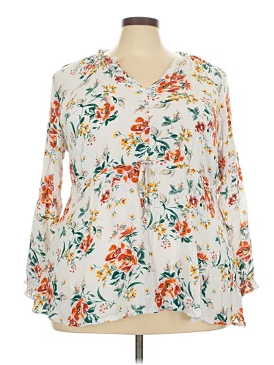 Pre-owned Torrid 3/4 Sleeve Blouse In Ivory