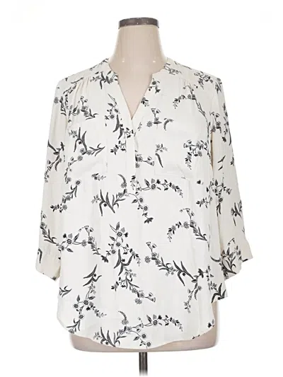 Pre-owned Torrid 3/4 Sleeve Blouse In Ivory