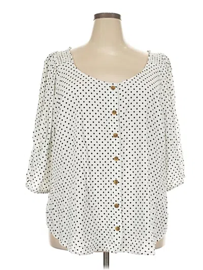 Pre-owned Torrid 3/4 Sleeve Blouse In Ivory