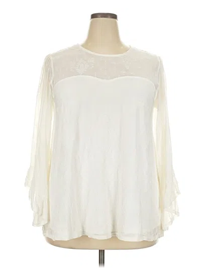 Pre-owned Torrid 3/4 Sleeve Blouse In Ivory